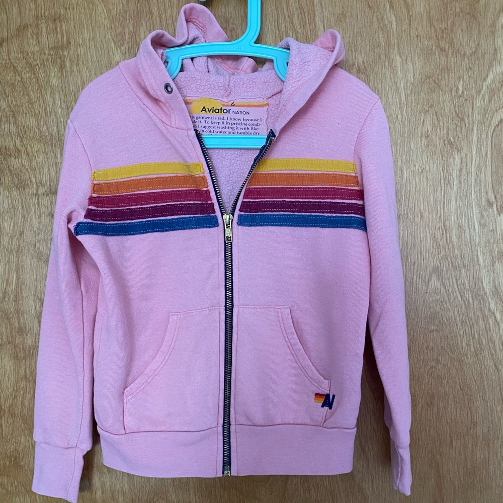 Aviator Nation Kid’s 5 Stripe Hoodie size 6